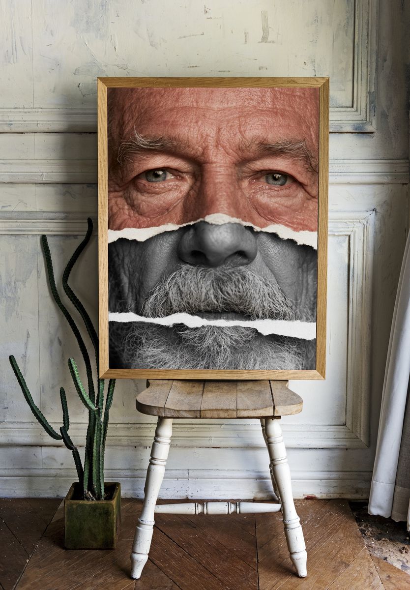 Torn Portrait Collage Photography Poster. room preview