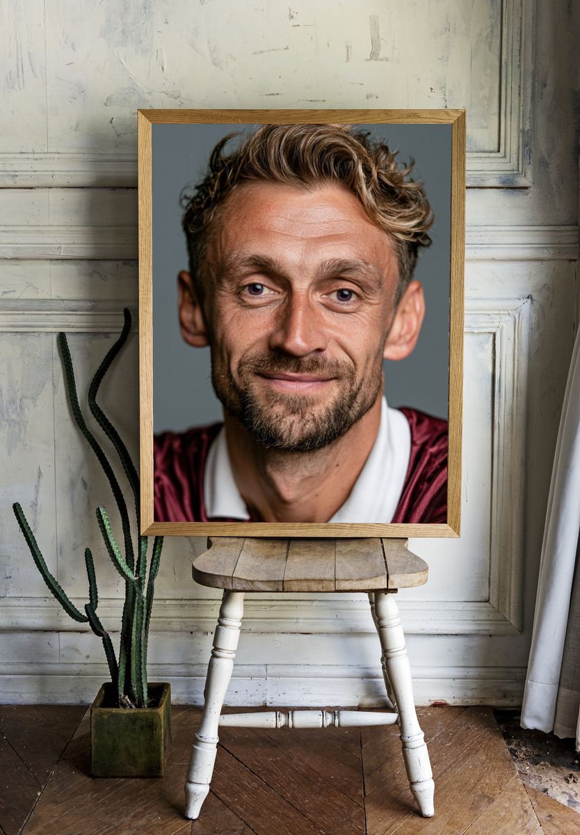 Smiling Man Portrait Photography Poster. — room view 1