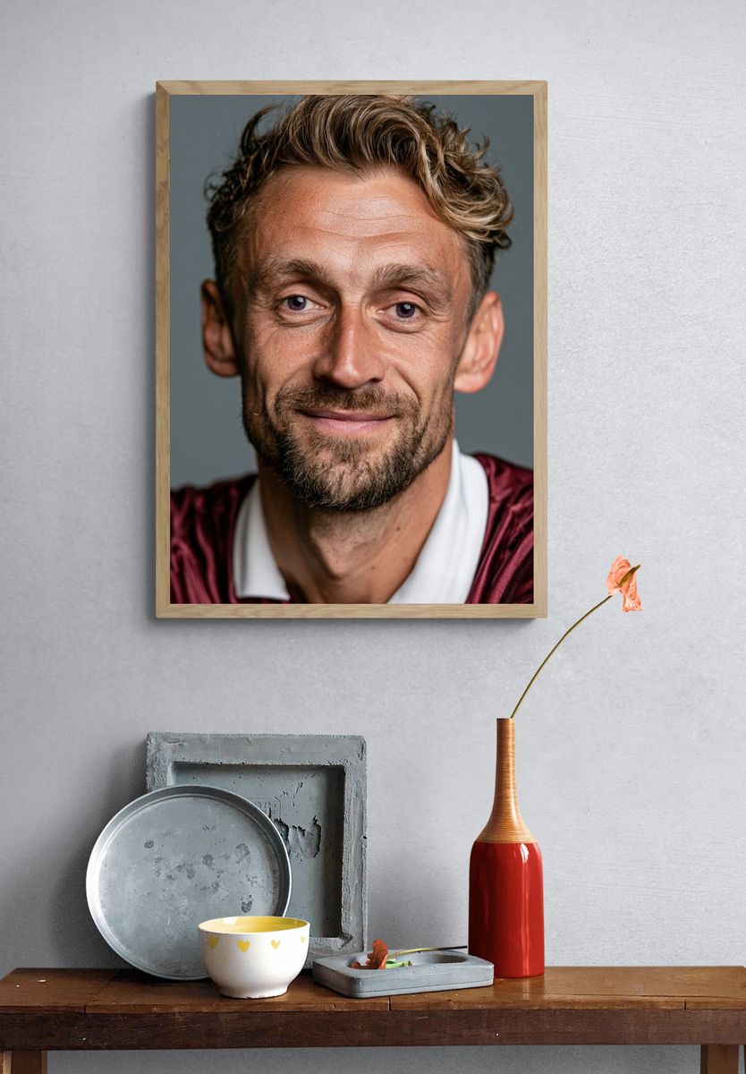 Smiling Man Portrait Photography Poster. — room view 3