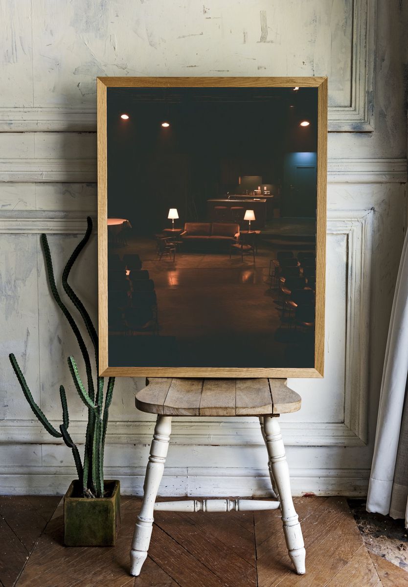 Dim Theater Stage Photography Poster. — room view 1