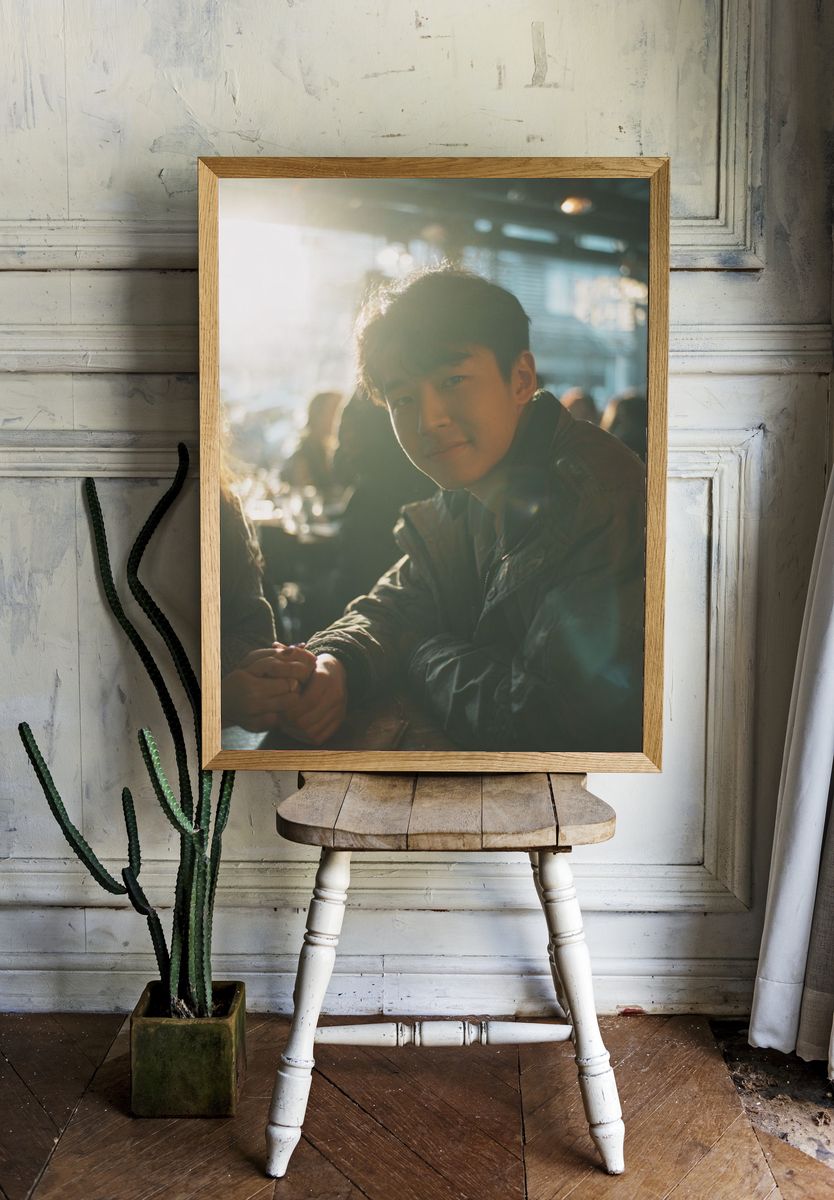 Sunlit Café Portrait Poster. — room view 1
