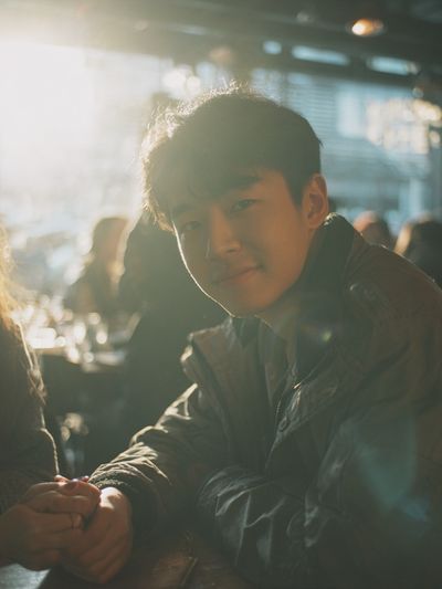 Sunlit Café Portrait Poster. poster