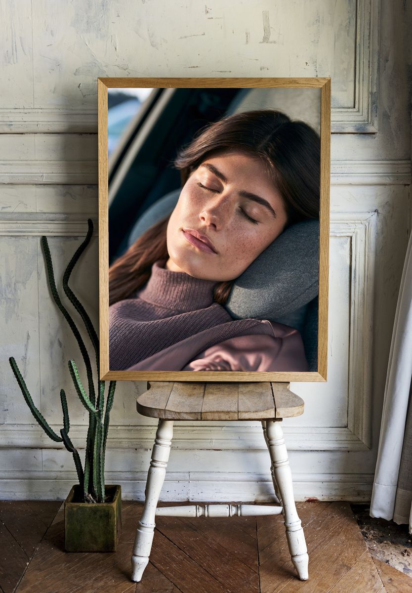 Sleeping Woman Portrait Print. room preview