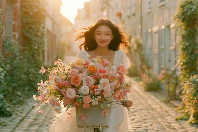 Flower Bicycle Portrait Print.