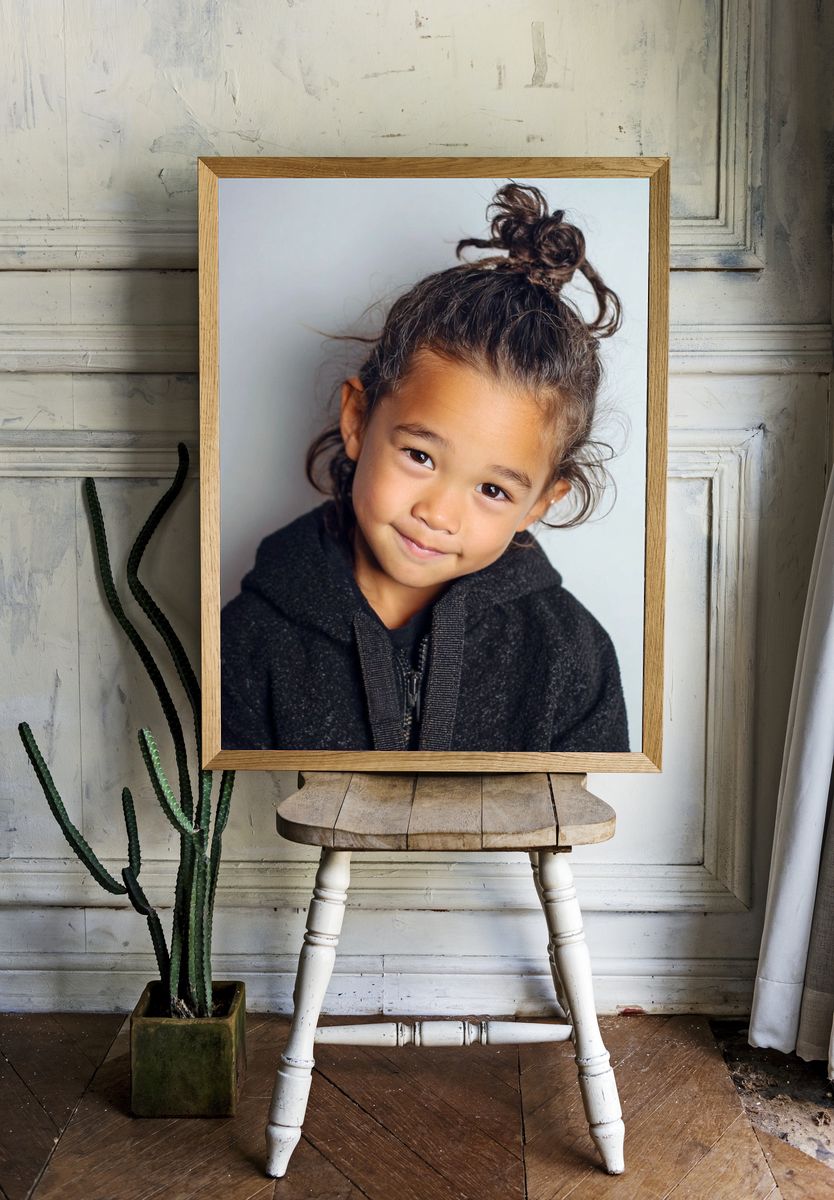 Smiling Child Portrait Photography Poster. — room view 1