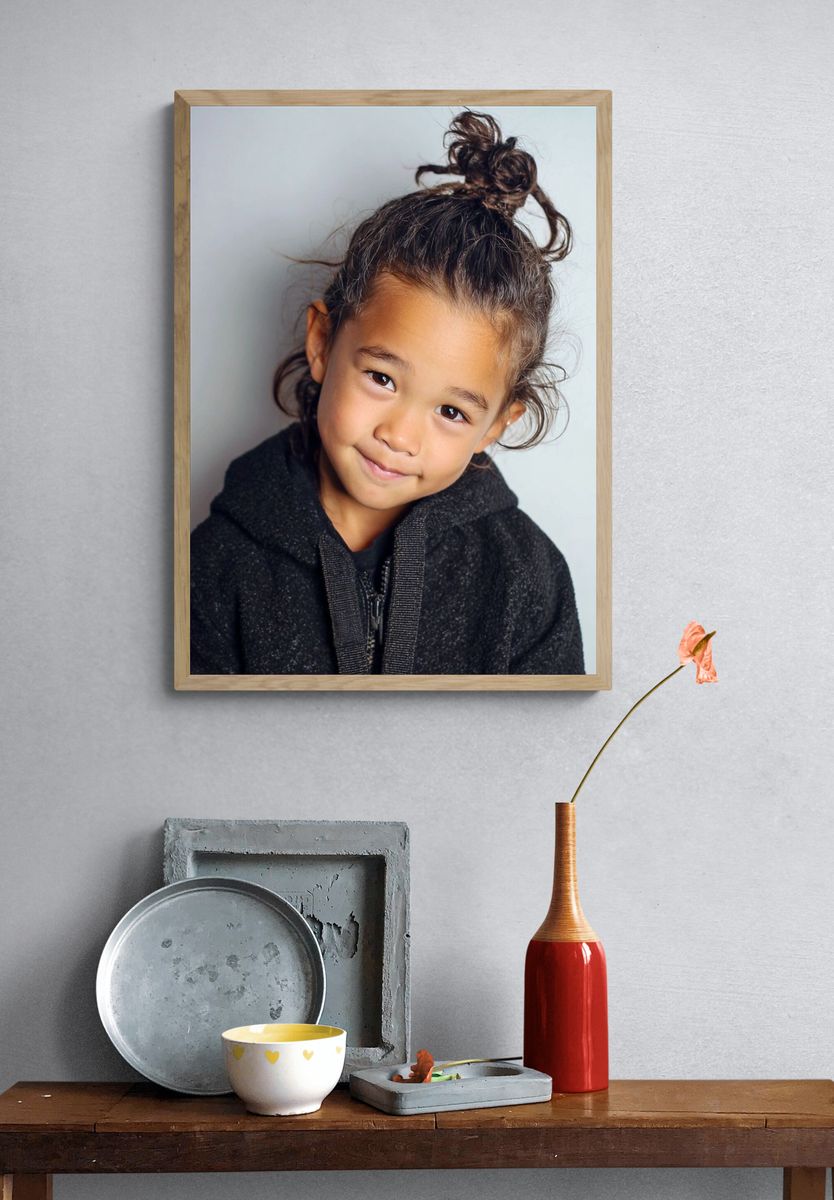 Smiling Child Portrait Photography Poster. — room view 3