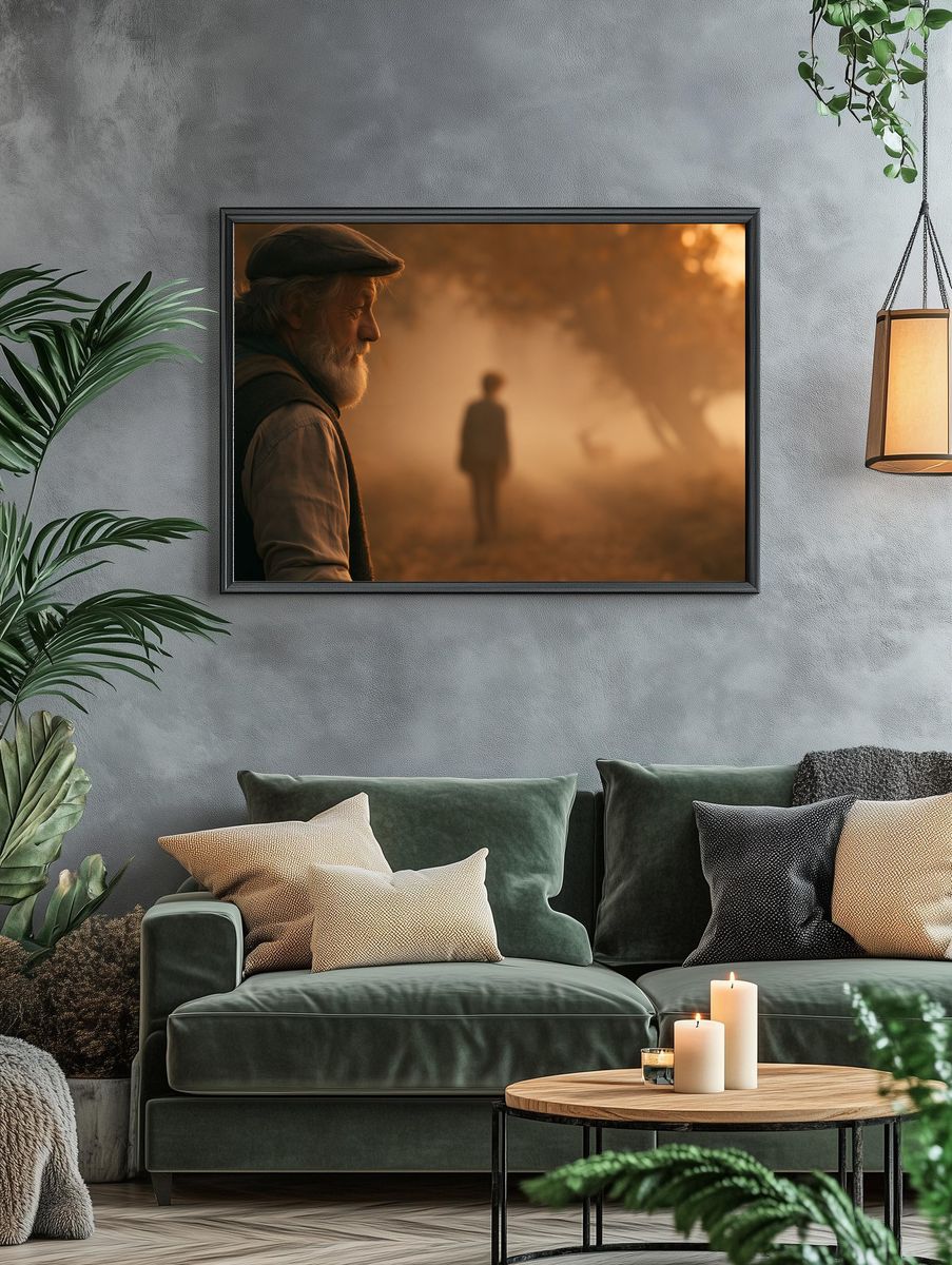 Foggy Sunset Portrait Poster. — room view 4