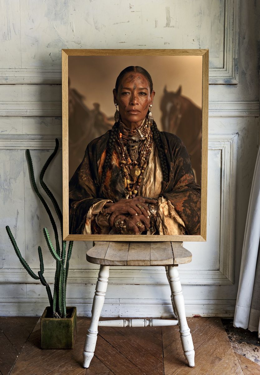 Regal Tribal Portrait Poster. room preview