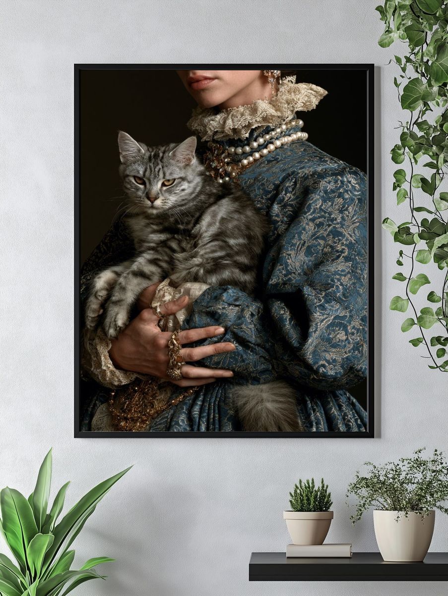 Regal Cat Portrait Photography Poster. — room view 4