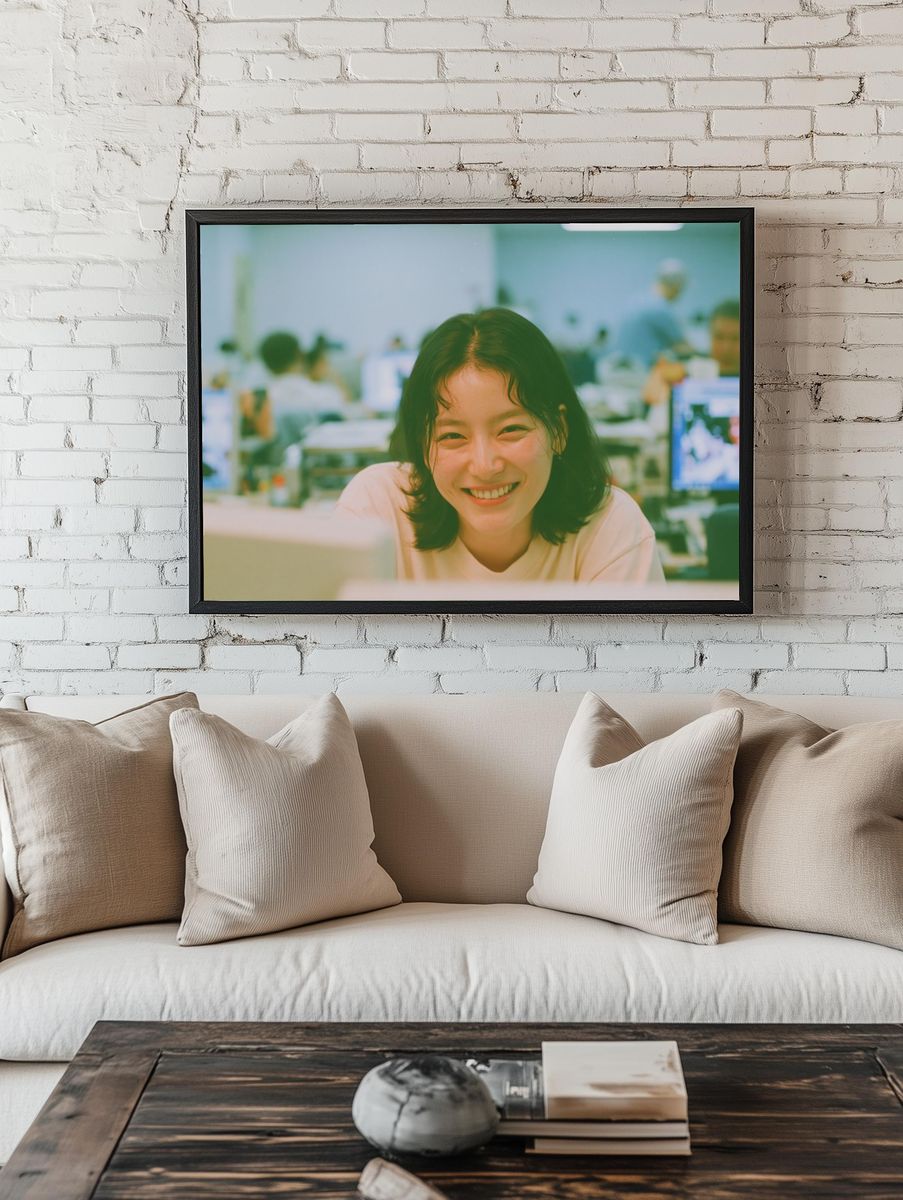 Smiling Woman Office Portrait Print. — room view 1