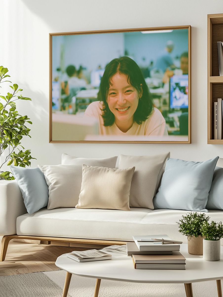 Smiling Woman Office Portrait Print. — room view 2