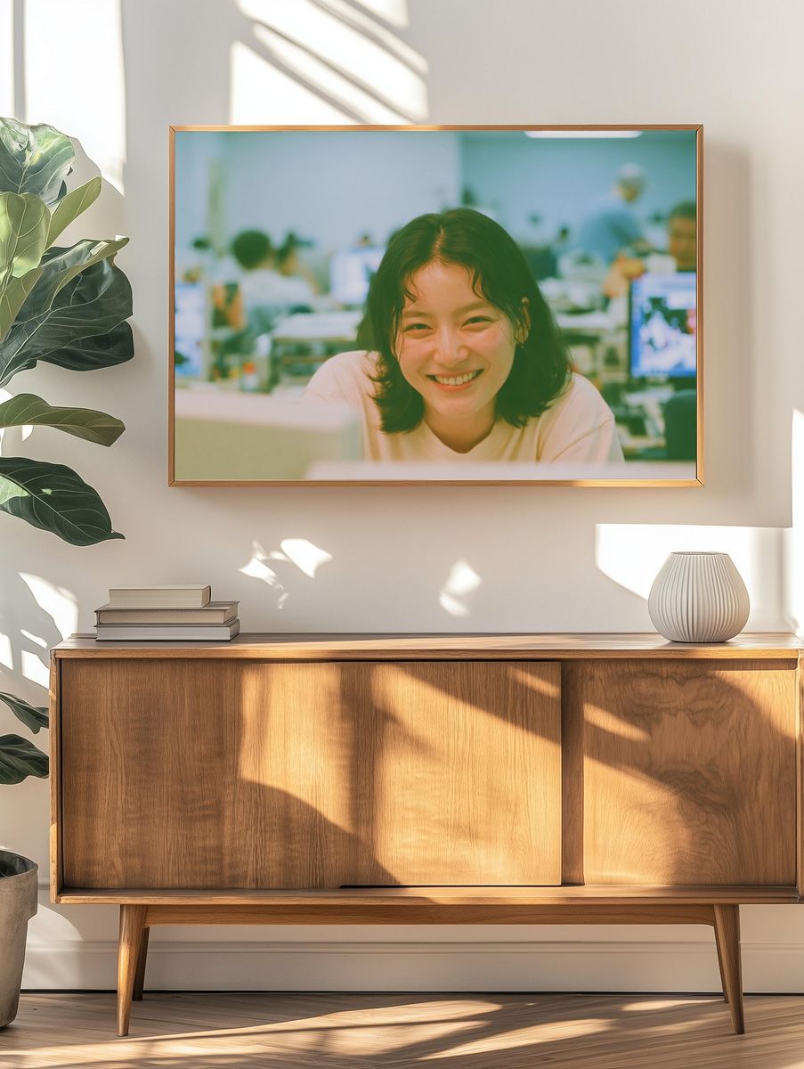 Smiling Woman Office Portrait Print. — room view 3
