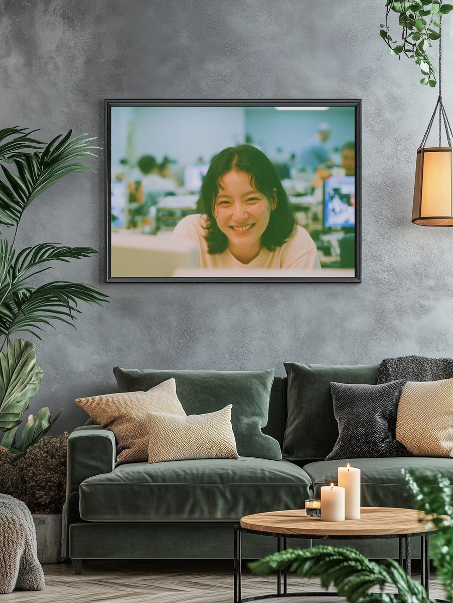 Smiling Woman Office Portrait Print. — room view 4