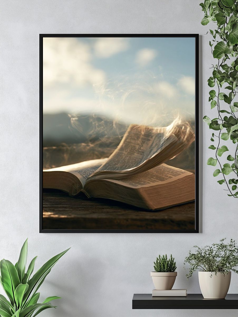 Floating Book Photography Poster. — room view 4