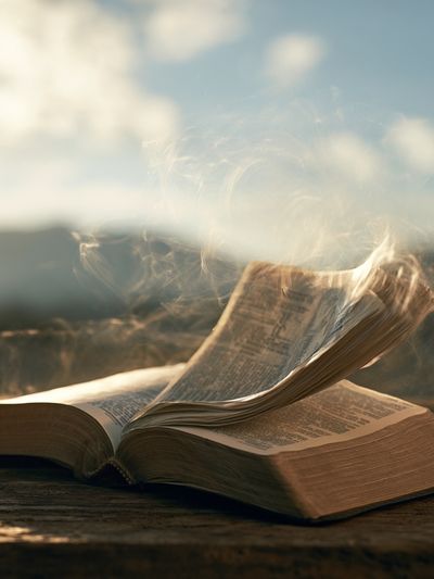 Floating Book Photography Poster.