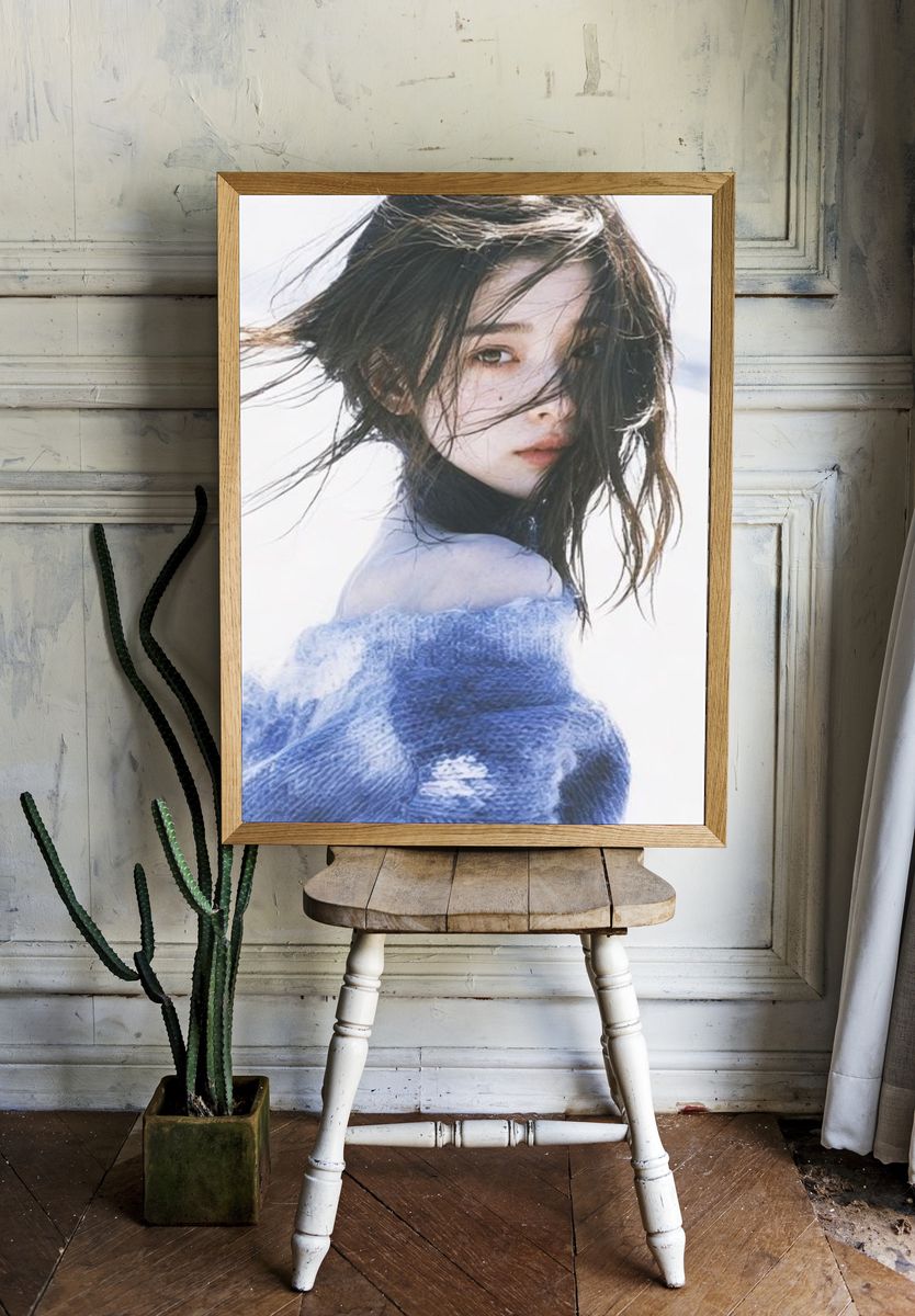 Windblown Portrait Photography Poster. room preview