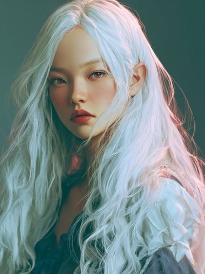 White-Haired Portrait Photography Poster. poster