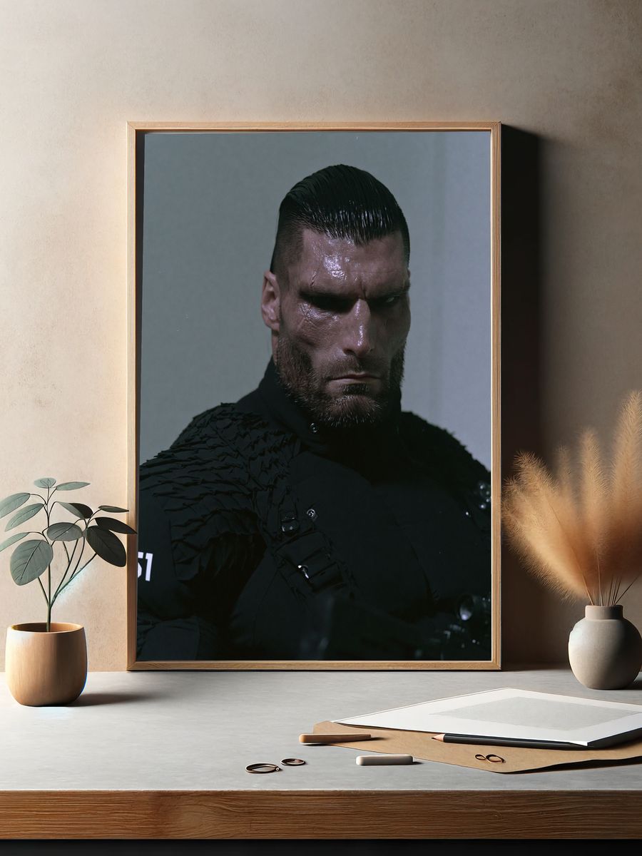 Dark Futuristic Portrait Poster. — room view 2