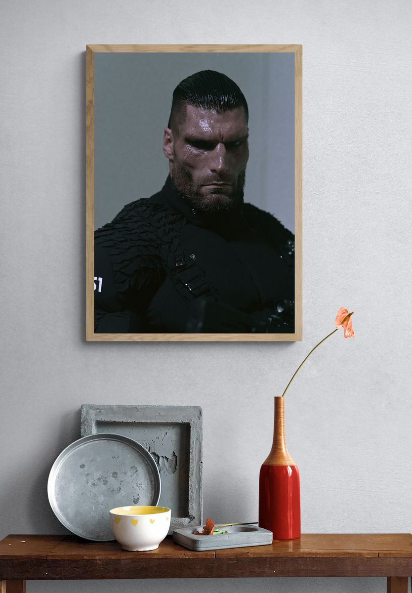 Dark Futuristic Portrait Poster. — room view 3