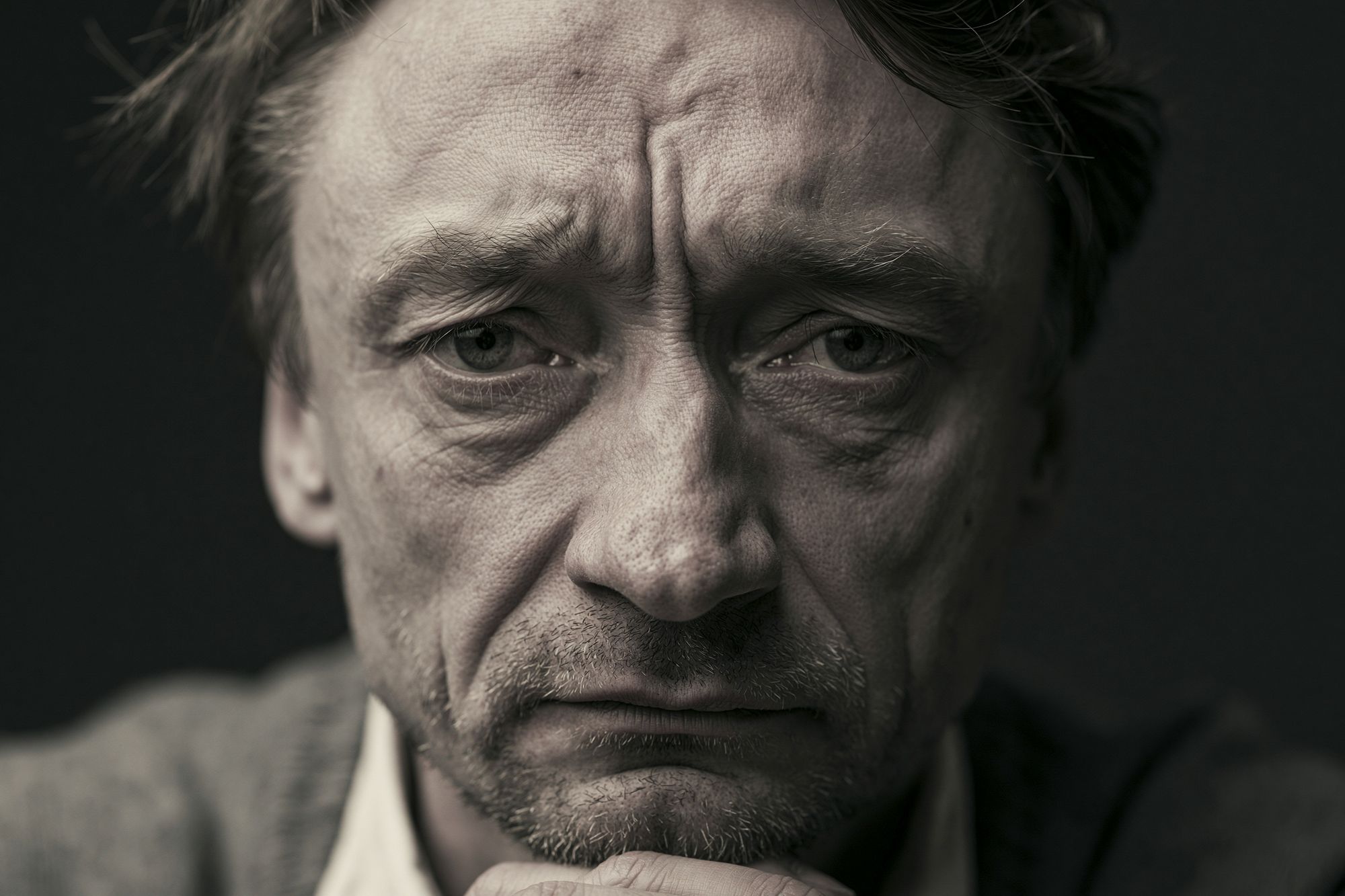 Intense Male Portrait Photography Poster. poster detail