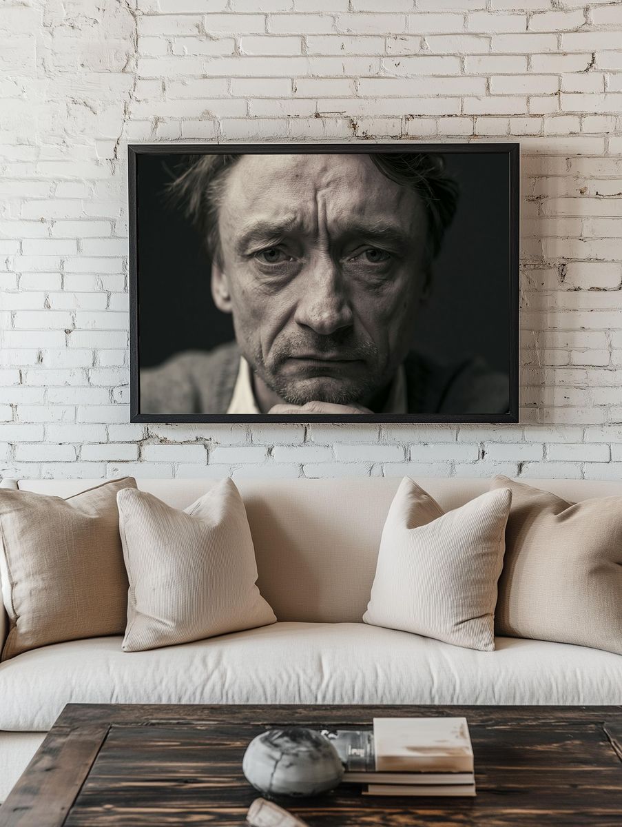 Intense Male Portrait Photography Poster. room preview