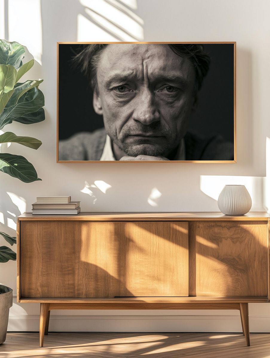 Intense Male Portrait Photography Poster. — room view 3