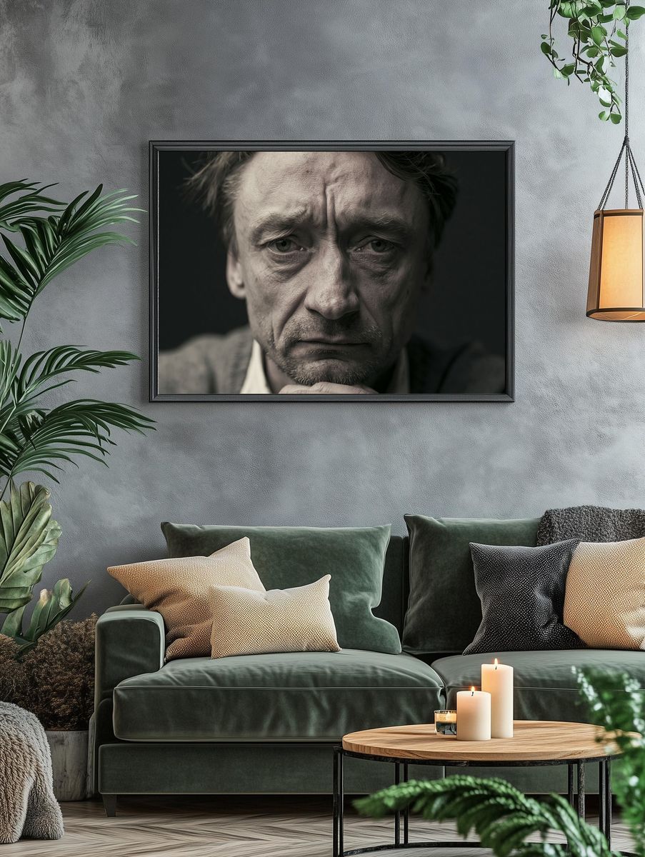 Intense Male Portrait Photography Poster. — room view 4