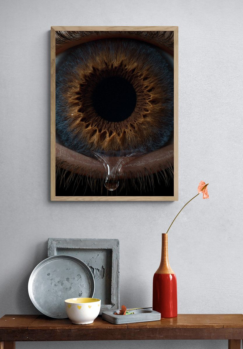 Human Eye Macro Photography Poster. — room view 3