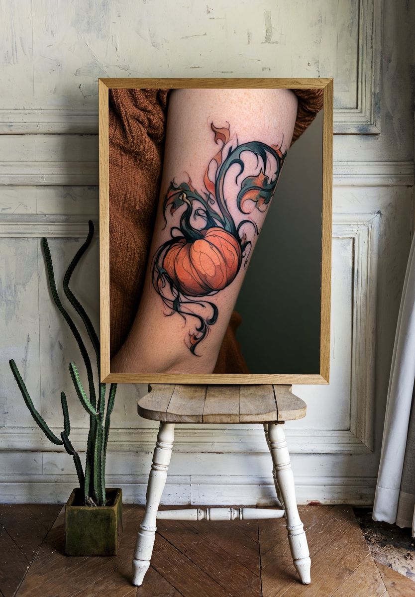 Pumpkin Tattoo Photography Poster. room preview