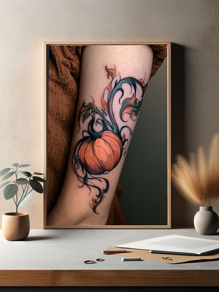 Pumpkin Tattoo Photography Poster. — room view 2