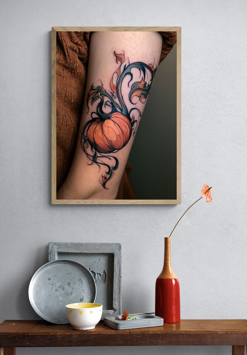 Pumpkin Tattoo Photography Poster. — room view 3