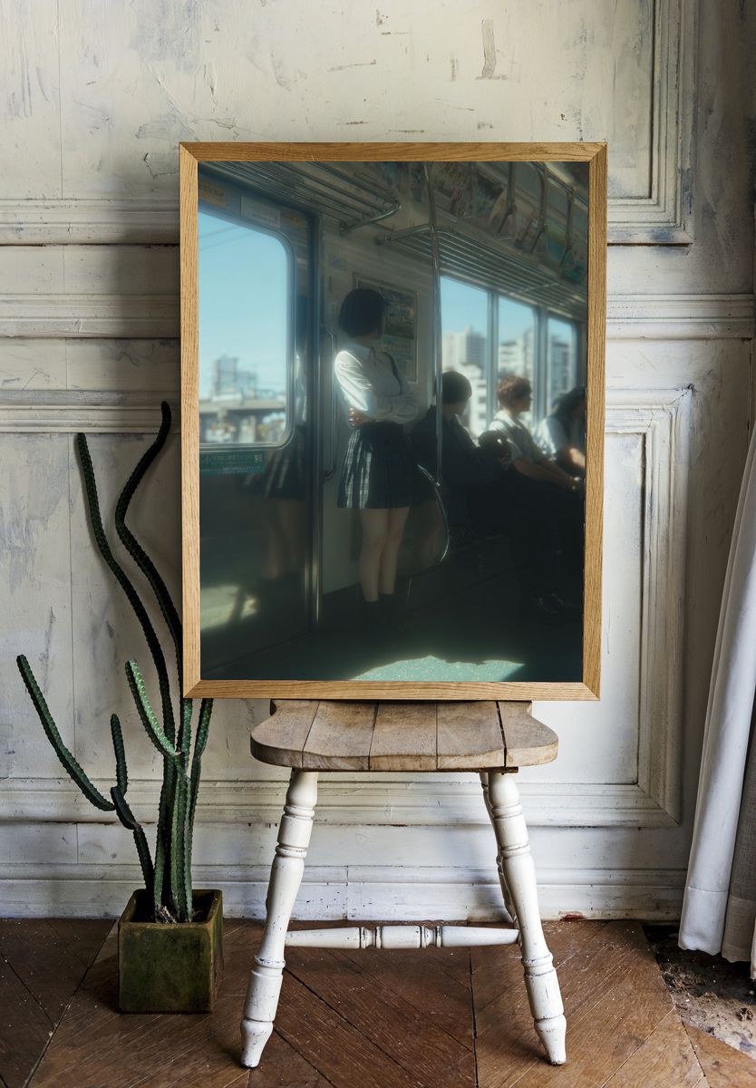 Tokyo Train Commute Photography Poster. — room view 1