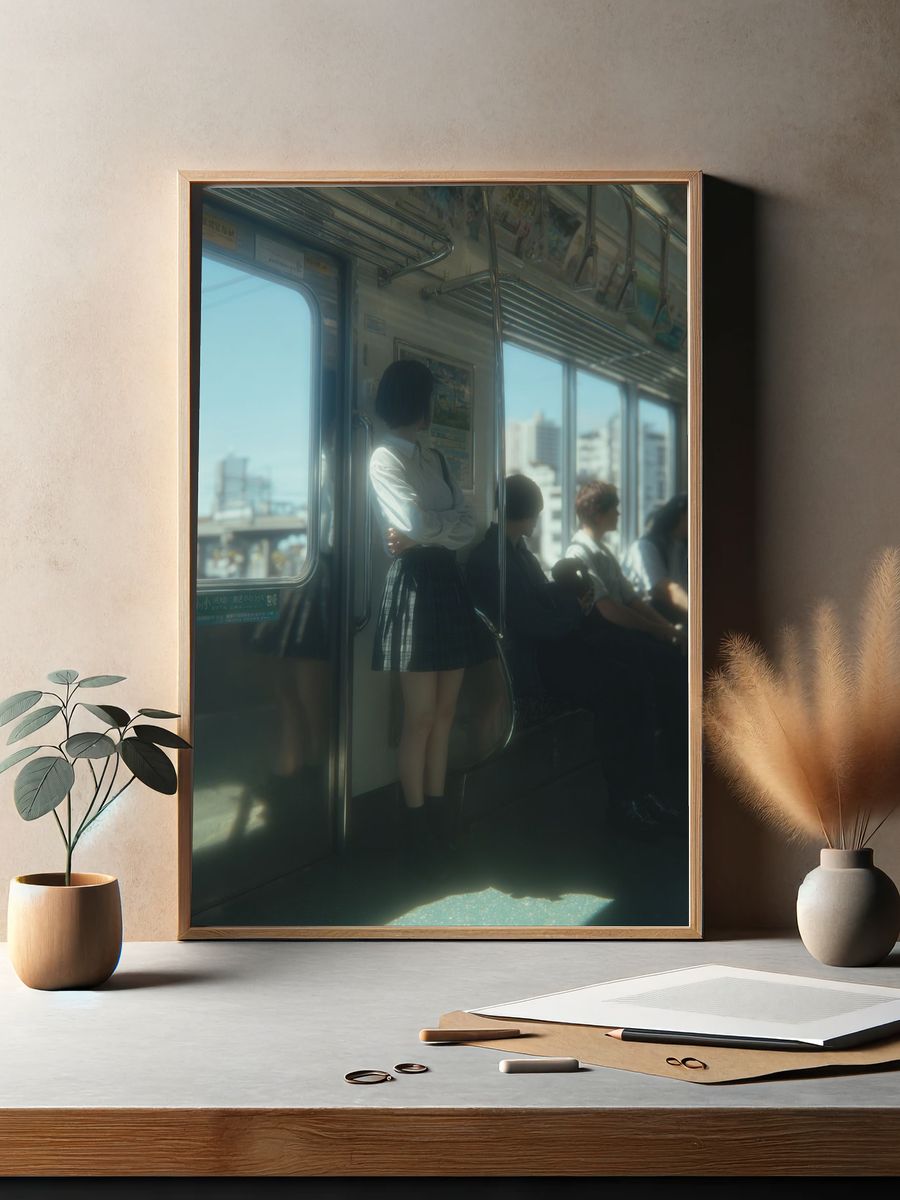 Tokyo Train Commute Photography Poster. — room view 2