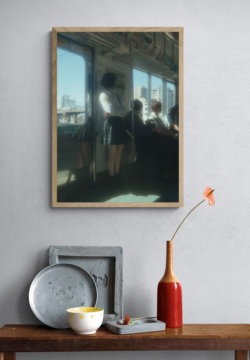 Tokyo Train Commute Photography Poster. — room view 3