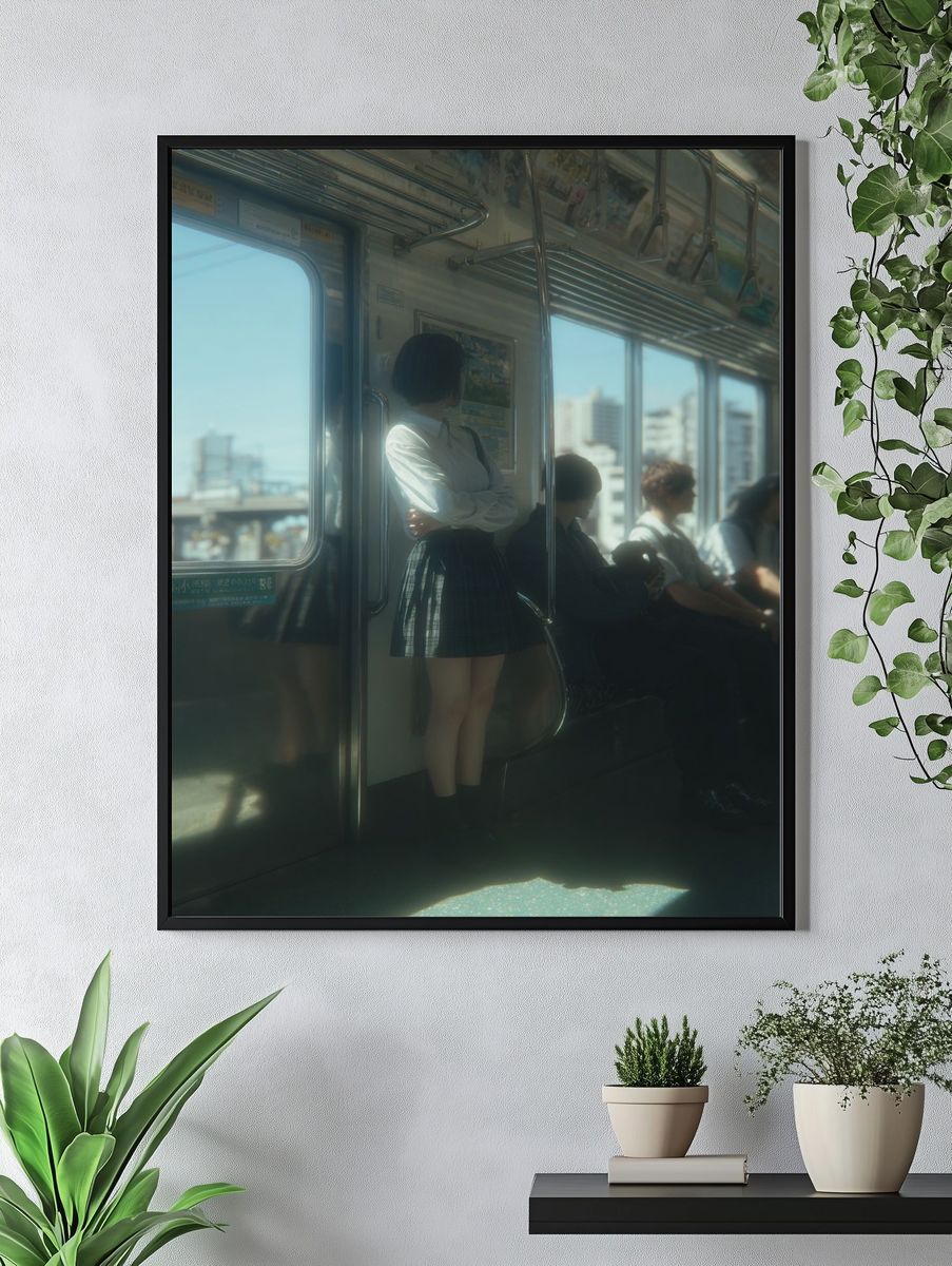 Tokyo Train Commute Photography Poster. — room view 4