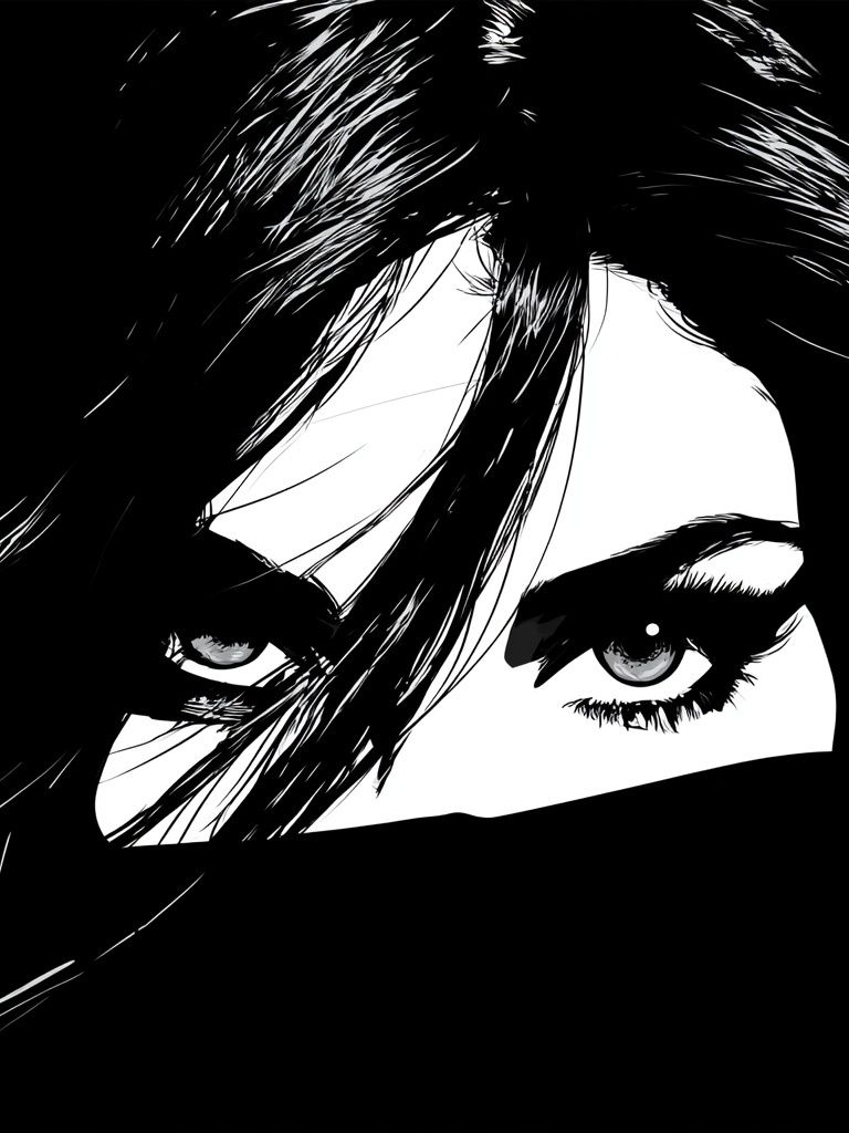 Monochrome Woman Eyes Poster. poster — photography art