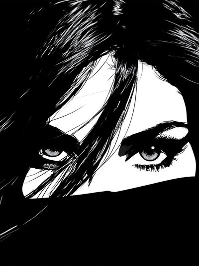 Monochrome Woman Eyes Poster. poster