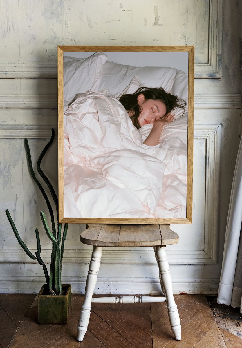 Sleeping Woman Photography Poster. room preview