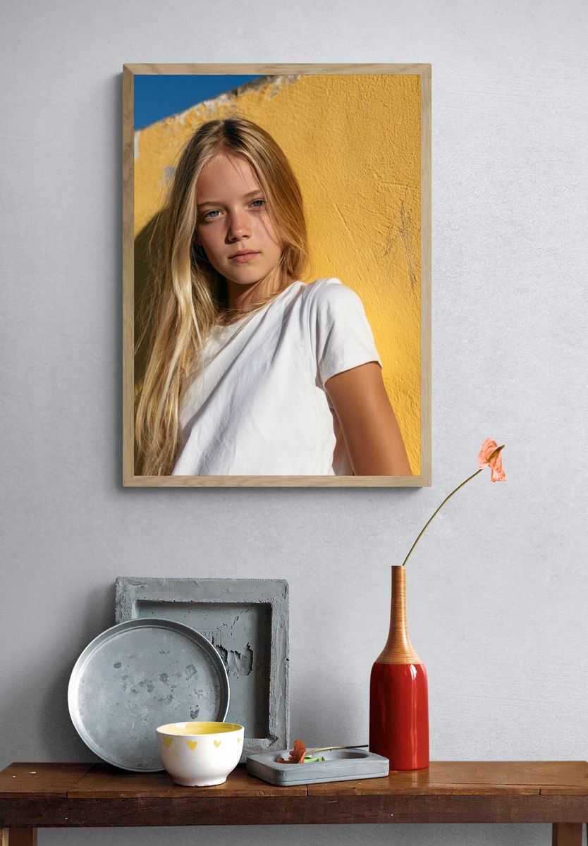 Sunlit Girl Portrait Poster. — room view 3