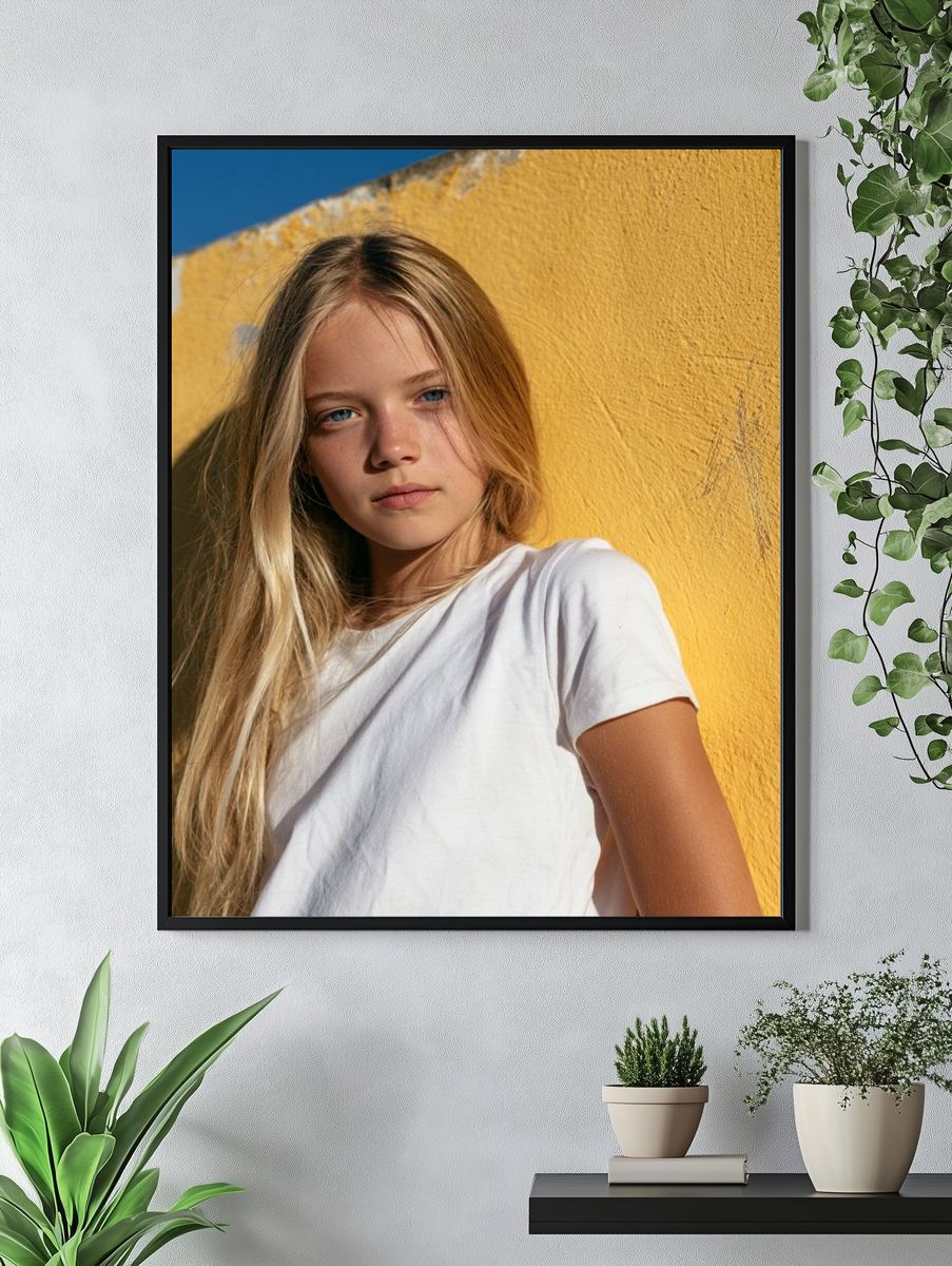 Sunlit Girl Portrait Poster. — room view 4