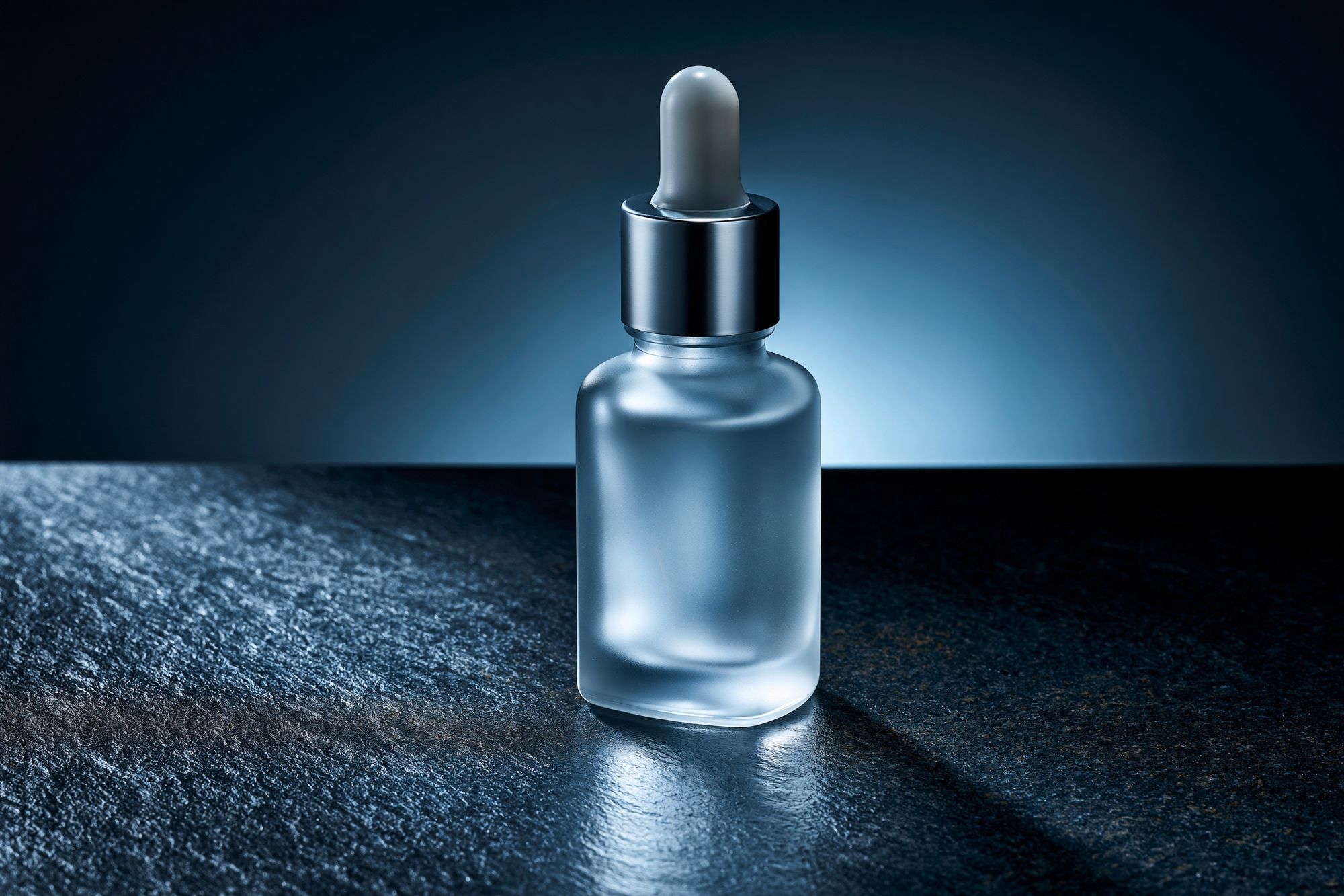 Frosted Dropper Bottle Photography Poster. poster detail