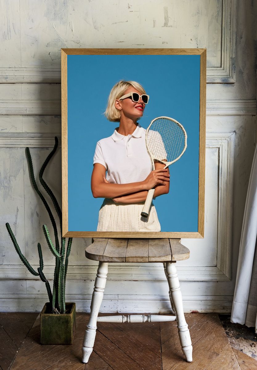 Tennis Woman Photography Poster. room preview