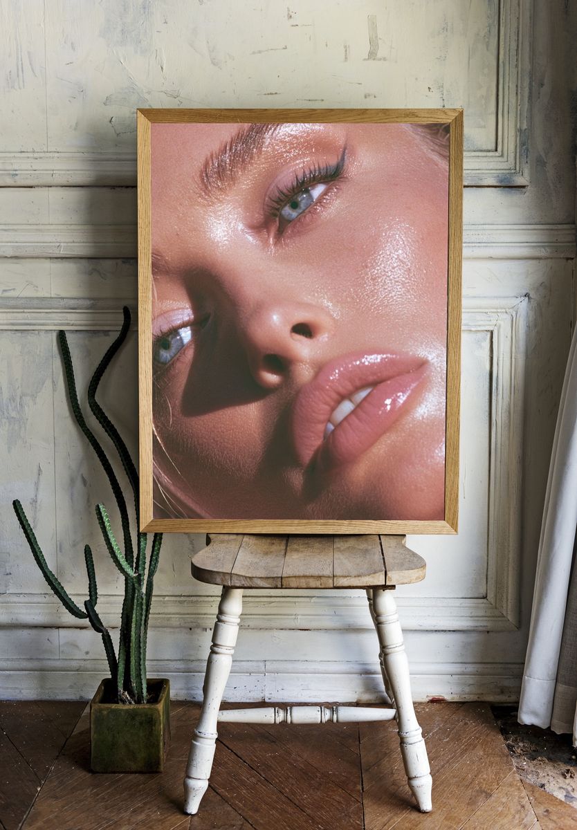 Glossy Portrait Photography Poster. room preview