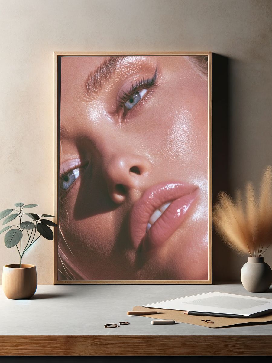 Glossy Portrait Photography Poster. — room view 2
