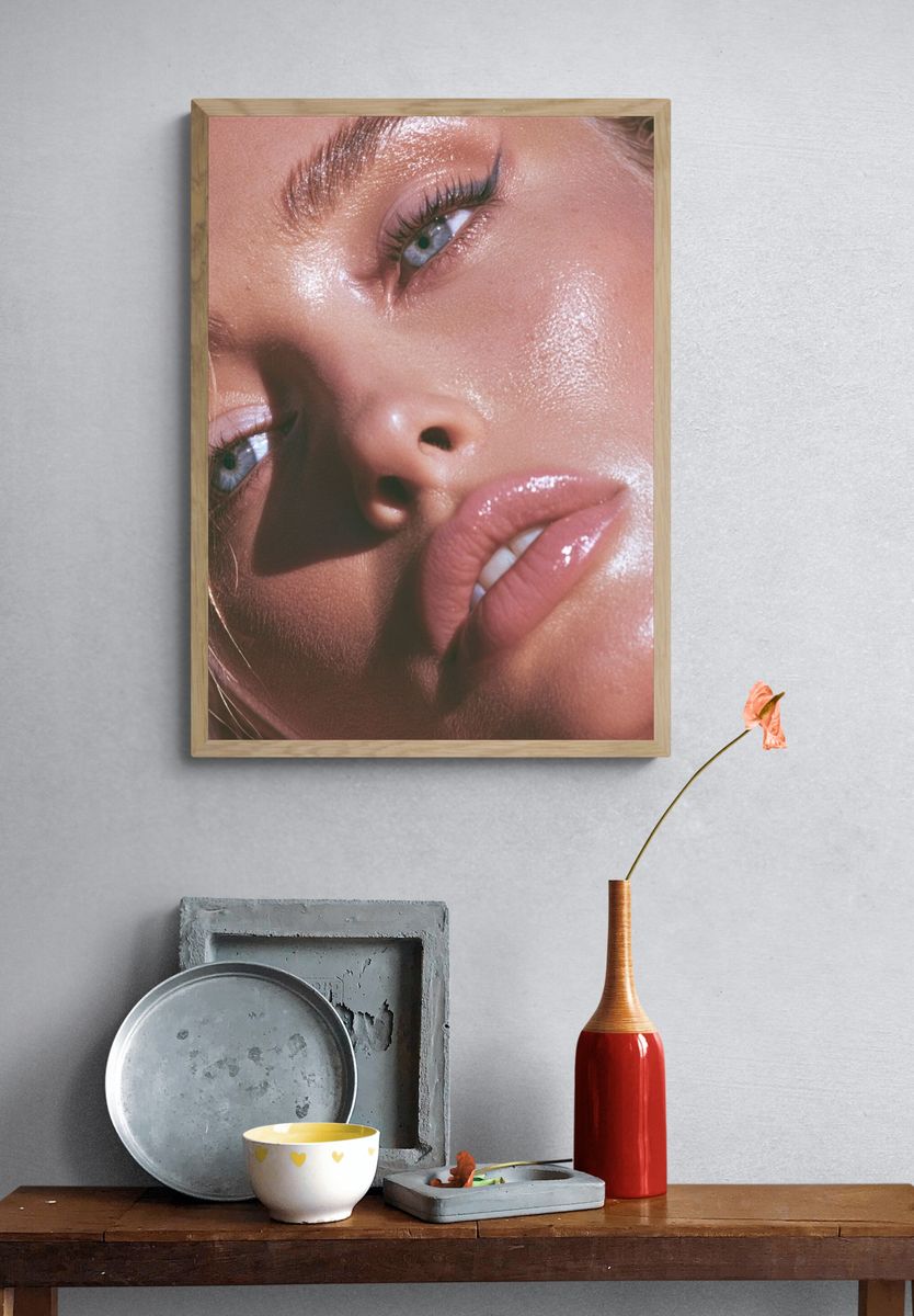 Glossy Portrait Photography Poster. — room view 3