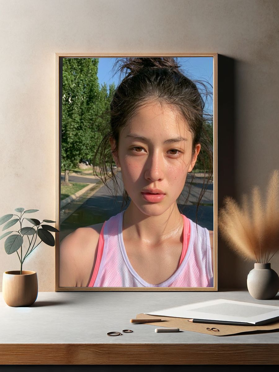 Sunlit Runner Portrait Print. — room view 2