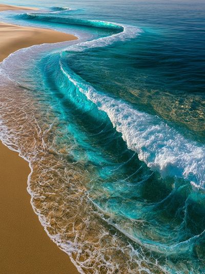 Turquoise Shoreline Photography Poster.