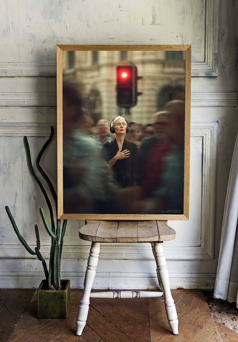 Urban Meditation Street Photography Poster. room preview
