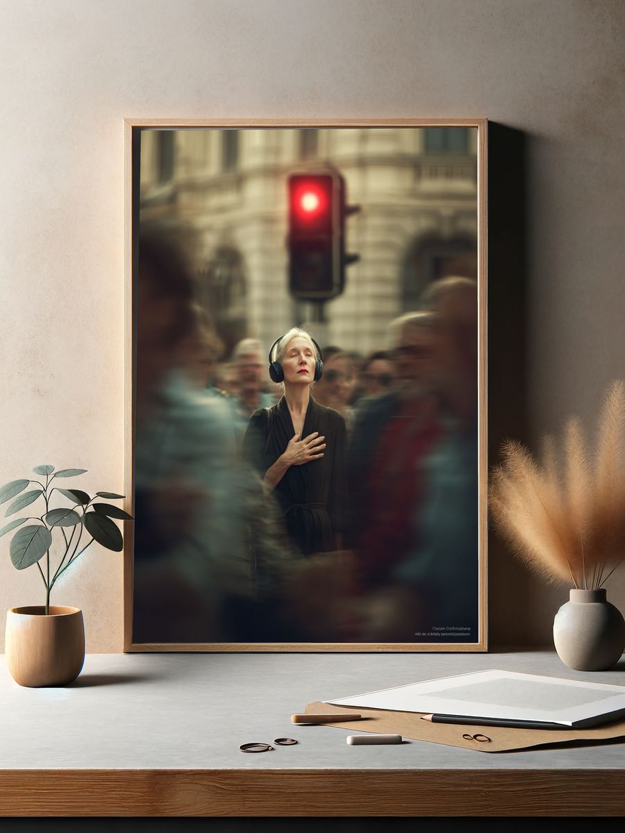 Urban Meditation Street Photography Poster. — room view 2