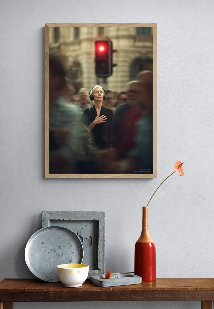 Urban Meditation Street Photography Poster. — room view 3